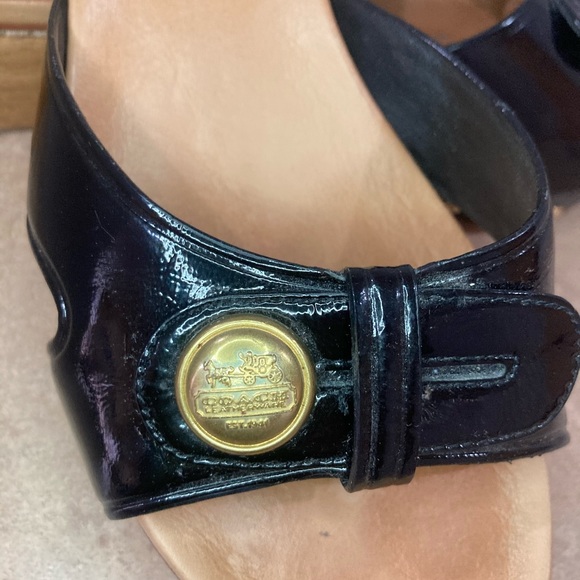 Coach clog style patent black leather strap size 6-. - Picture 4 of 10